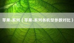 苹果x系列（苹果x系列各机型参数对比）